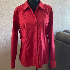 Burnt Red, Apt 9 Stretch blouse, button down Sz XL
